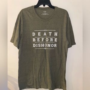 Oakley Death Before Dishonor XL Regular Dark Green T-Shirt.